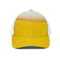 Beer With Foam Print White Mesh Trucker Hat