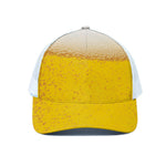 Beer With Foam Print White Mesh Trucker Cap