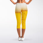 Beer With Foam Print Women's Capri Leggings