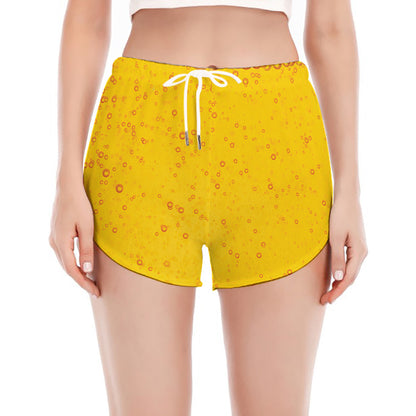 Beer With Foam Print Women's Split Running Shorts