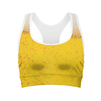 Beer With Foam Print Women's Sports Bra