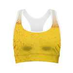 Beer With Foam Print Women's Sports Bra