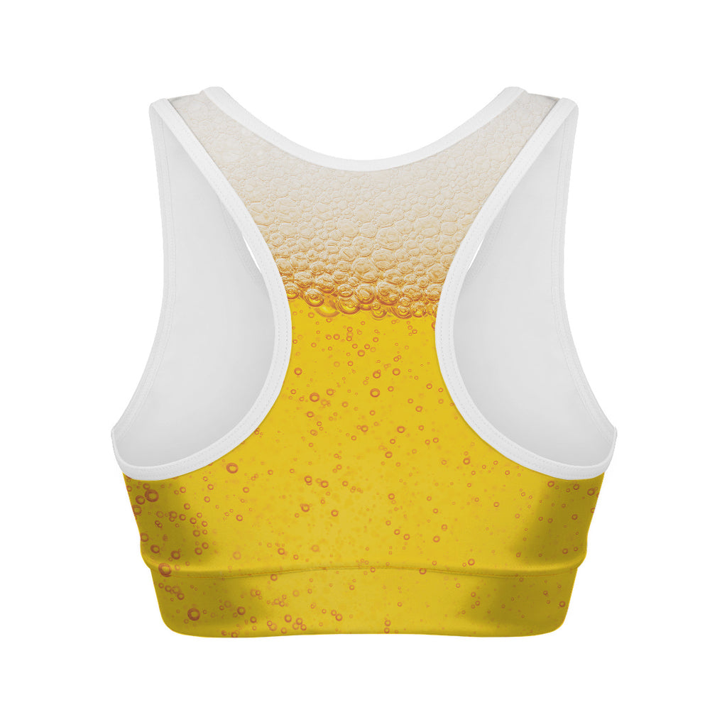 Beer With Foam Print Women's Sports Bra