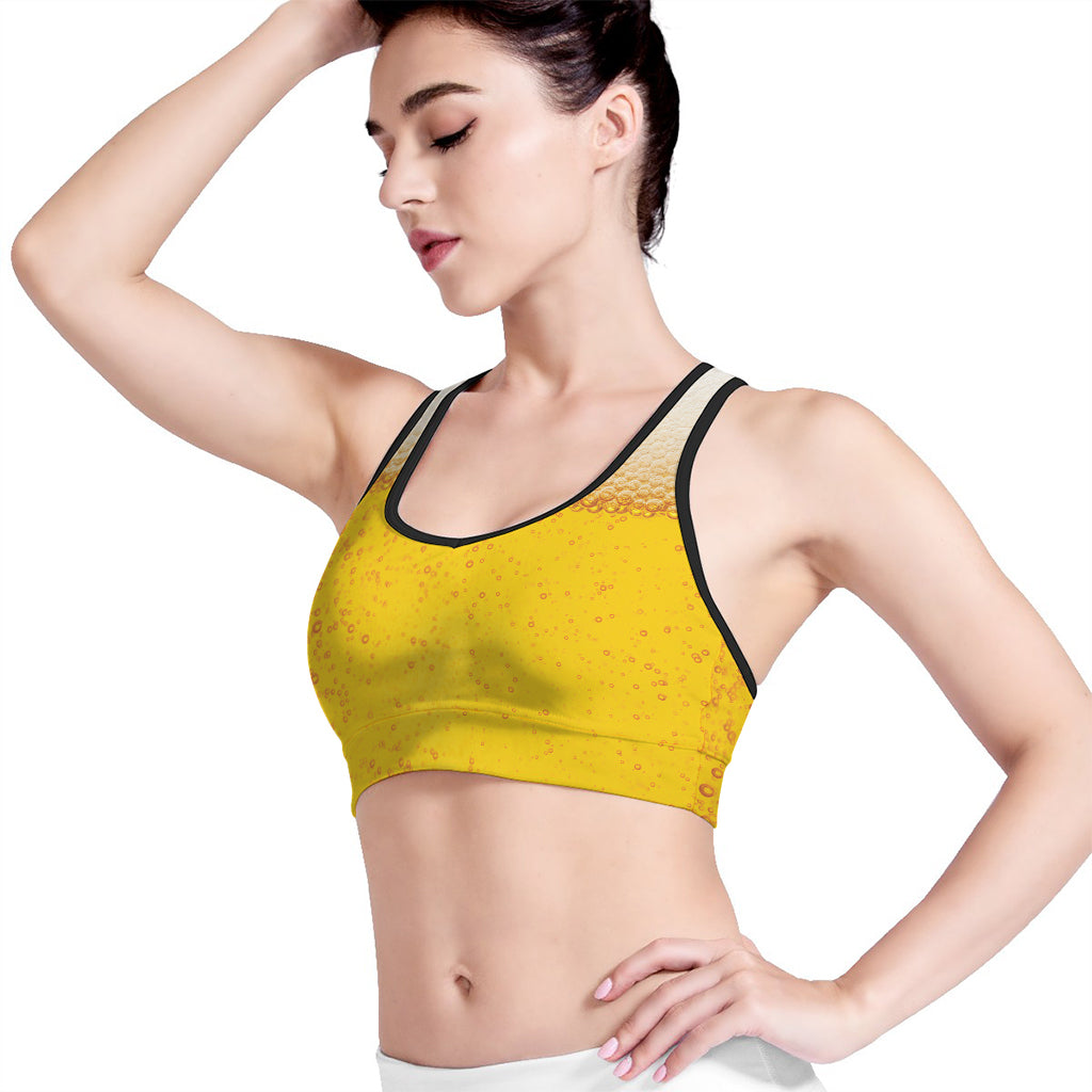 Beer With Foam Print Women's Sports Bra