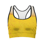 Beer With Foam Print Women's Sports Bra
