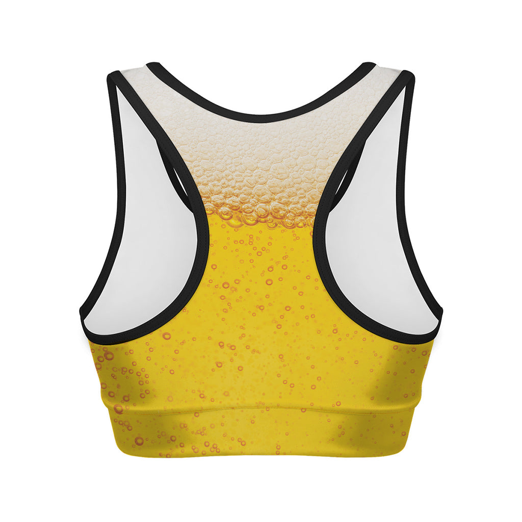Beer With Foam Print Women's Sports Bra