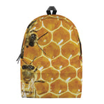 Bees And Honeycomb Print Backpack