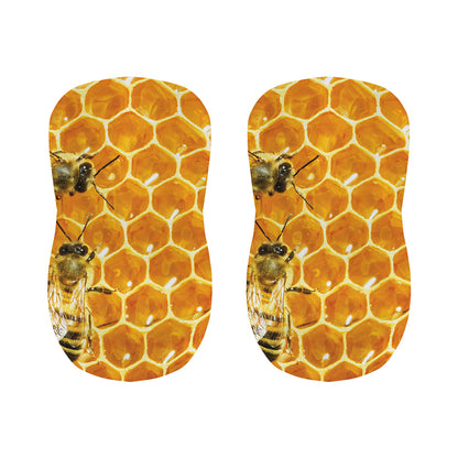 Bees And Honeycomb Print Bar Stool Covers