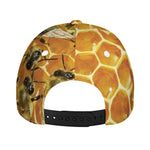 Bees And Honeycomb Print Baseball Cap