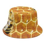 Bees And Honeycomb Print Bucket Hat