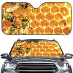 Bees And Honeycomb Print Car Windshield Sun Shade