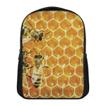 Bees And Honeycomb Print Casual Backpack