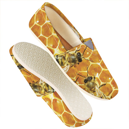Bees And Honeycomb Print Casual Shoes