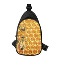 Bees And Honeycomb Print Sling Bag