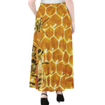 Bees And Honeycomb Print Chiffon Maxi Skirt