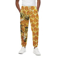 Bees And Honeycomb Print Cotton Sweatpants