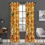 Bees And Honeycomb Print Curtain