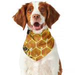 Bees And Honeycomb Print Dog Bandana