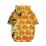 Bees And Honeycomb Print Dog Zip Up Hoodie