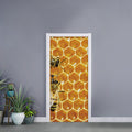 Bees And Honeycomb Print Door Sticker
