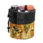 Bees And Honeycomb Print Drawstring Makeup Bag