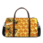 Bees And Honeycomb Print Duffle Bag