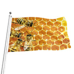 Bees And Honeycomb Print Flag