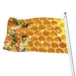 Bees And Honeycomb Print Flag