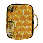 Bees And Honeycomb Print Front Pocket Bible Bag