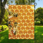 Bees And Honeycomb Print Garden Flag
