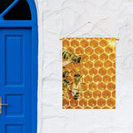 Bees And Honeycomb Print Garden Flag