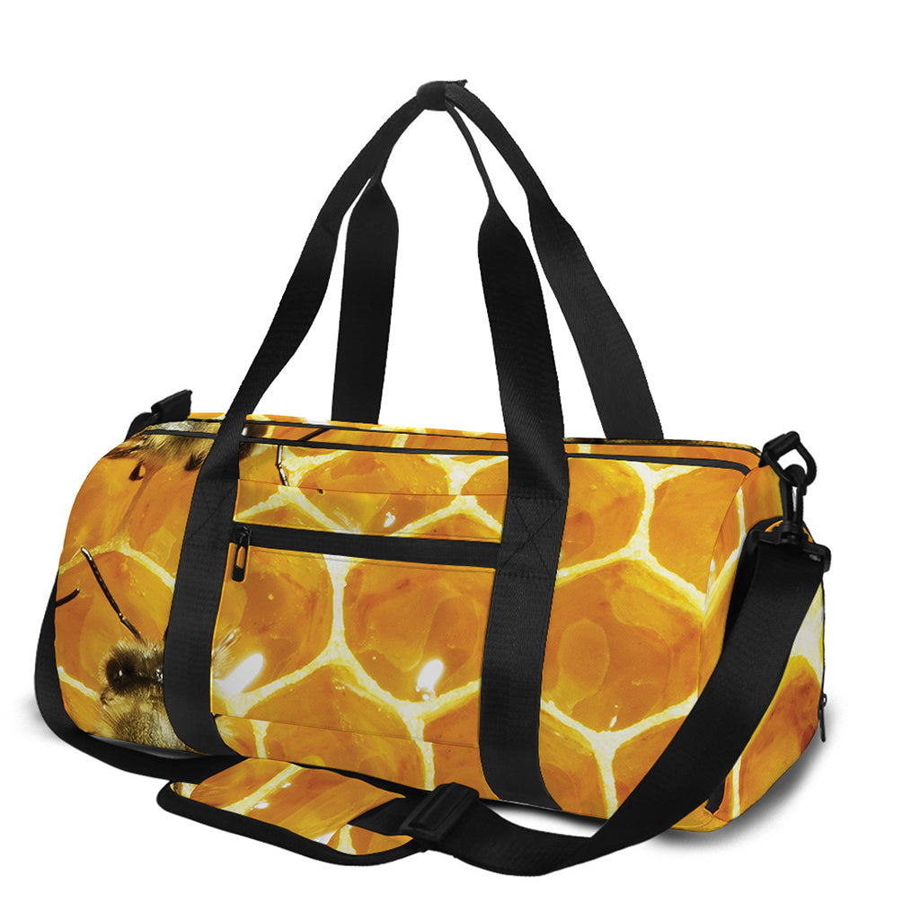 Bees And Honeycomb Print Gym Bag