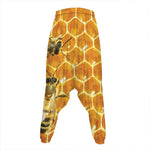 Bees And Honeycomb Print Hammer Pants