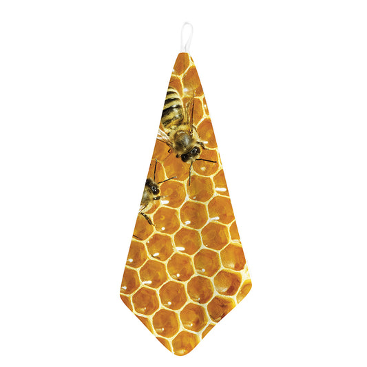 Bees And Honeycomb Print Hand Towel