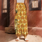Bees And Honeycomb Print Harem Pants