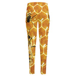 Bees And Honeycomb Print High-Waisted Pocket Leggings