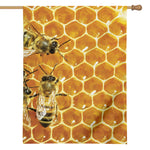Bees And Honeycomb Print House Flag