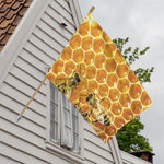 Bees And Honeycomb Print House Flag