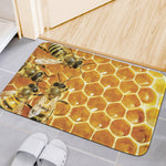Bees And Honeycomb Print Indoor Door Mat