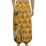 Bees And Honeycomb Print Lantern Pants