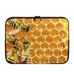 Bees And Honeycomb Print Laptop Sleeve