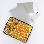 Bees And Honeycomb Print Laptop Sleeve