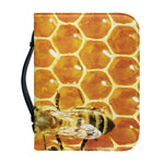 Bees And Honeycomb Print Leather Bible Cover