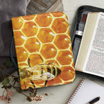 Bees And Honeycomb Print Leather Bible Cover