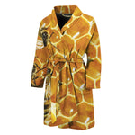 Bees And Honeycomb Print Men's Bathrobe