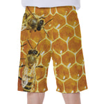 Bees And Honeycomb Print Men's Beach Shorts