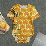 Bees And Honeycomb Print Men's Bodysuit