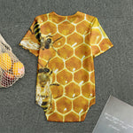 Bees And Honeycomb Print Men's Bodysuit