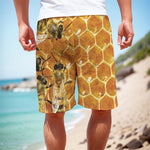 Bees And Honeycomb Print Men's Cargo Shorts
