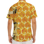 Bees And Honeycomb Print Men's Deep V-Neck Shirt